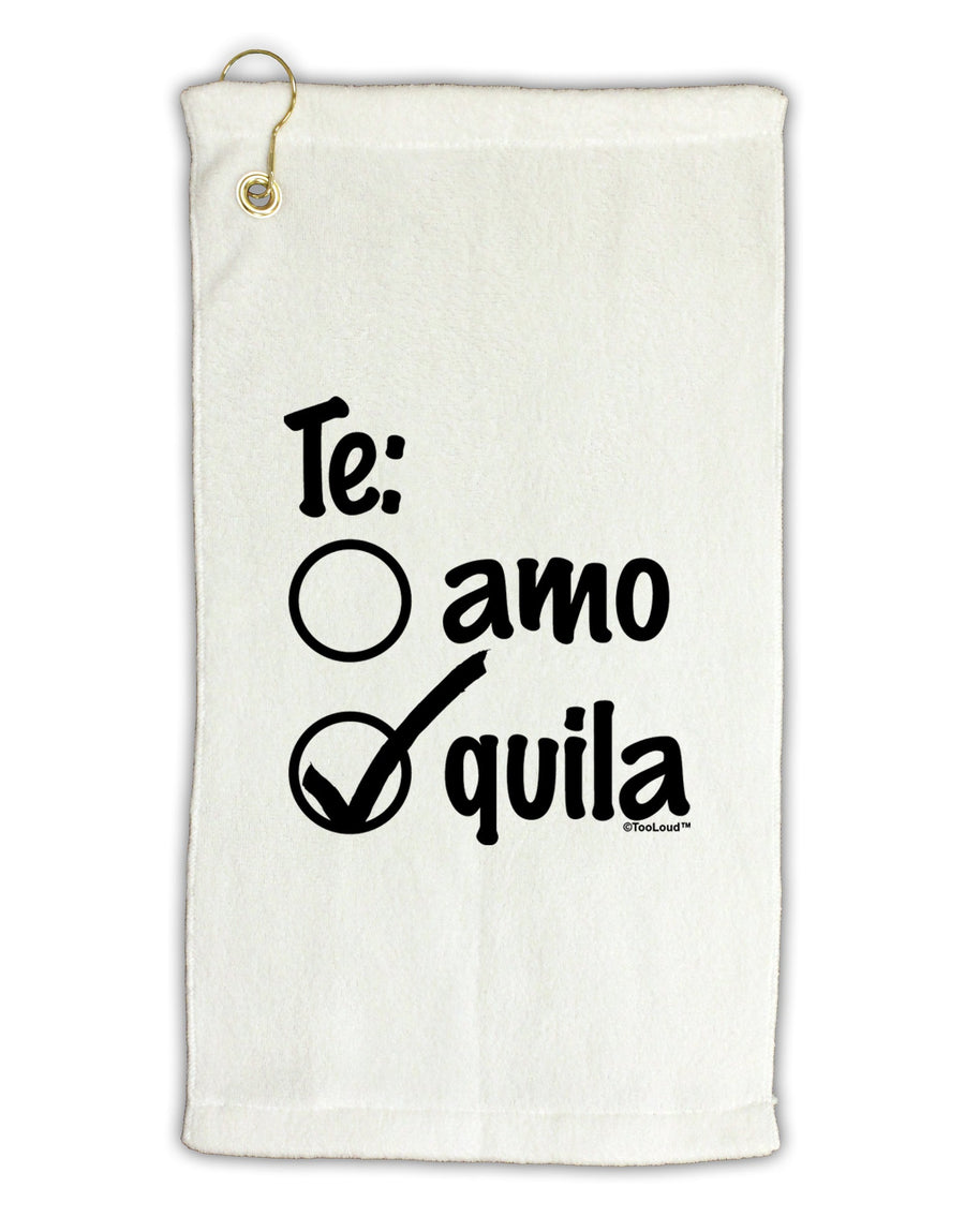 Tequila Checkmark Design Micro Terry Gromet Golf Towel 16 x 25 inch by TooLoud-Golf Towel-TooLoud-White-Davson Sales