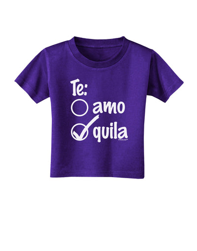 Tequila Checkmark Design Toddler T-Shirt Dark by TooLoud-Toddler T-Shirt-TooLoud-Purple-2T-Davson Sales