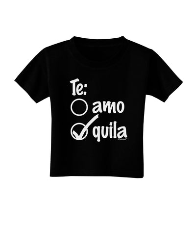 Tequila Checkmark Design Toddler T-Shirt Dark by TooLoud-Toddler T-Shirt-TooLoud-Black-2T-Davson Sales