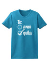 Tequila Checkmark Design Womens Dark T-Shirt by TooLoud-Womens T-Shirt-TooLoud-Turquoise-X-Small-Davson Sales