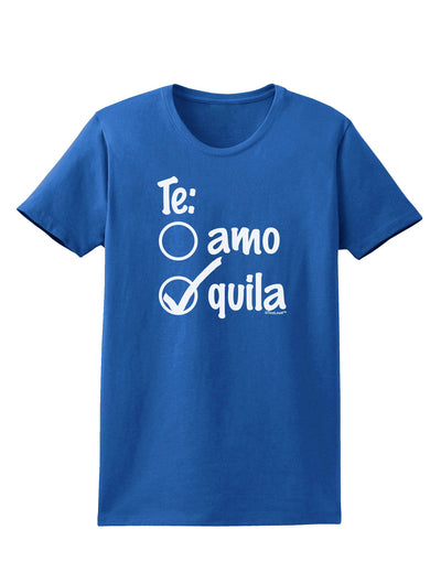 Tequila Checkmark Design Womens Dark T-Shirt by TooLoud-Womens T-Shirt-TooLoud-Royal-Blue-X-Small-Davson Sales