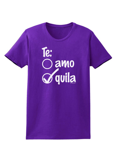 Tequila Checkmark Design Womens Dark T-Shirt by TooLoud-Womens T-Shirt-TooLoud-Purple-X-Small-Davson Sales