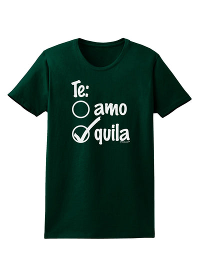 Tequila Checkmark Design Womens Dark T-Shirt by TooLoud-Womens T-Shirt-TooLoud-Forest-Green-Small-Davson Sales