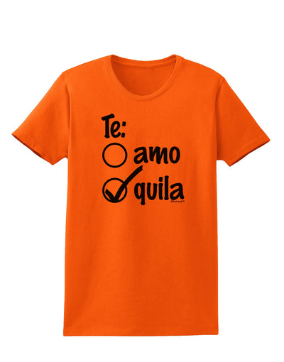 Tequila Checkmark Design Womens T-Shirt by TooLoud-Womens T-Shirt-TooLoud-Orange-X-Small-Davson Sales