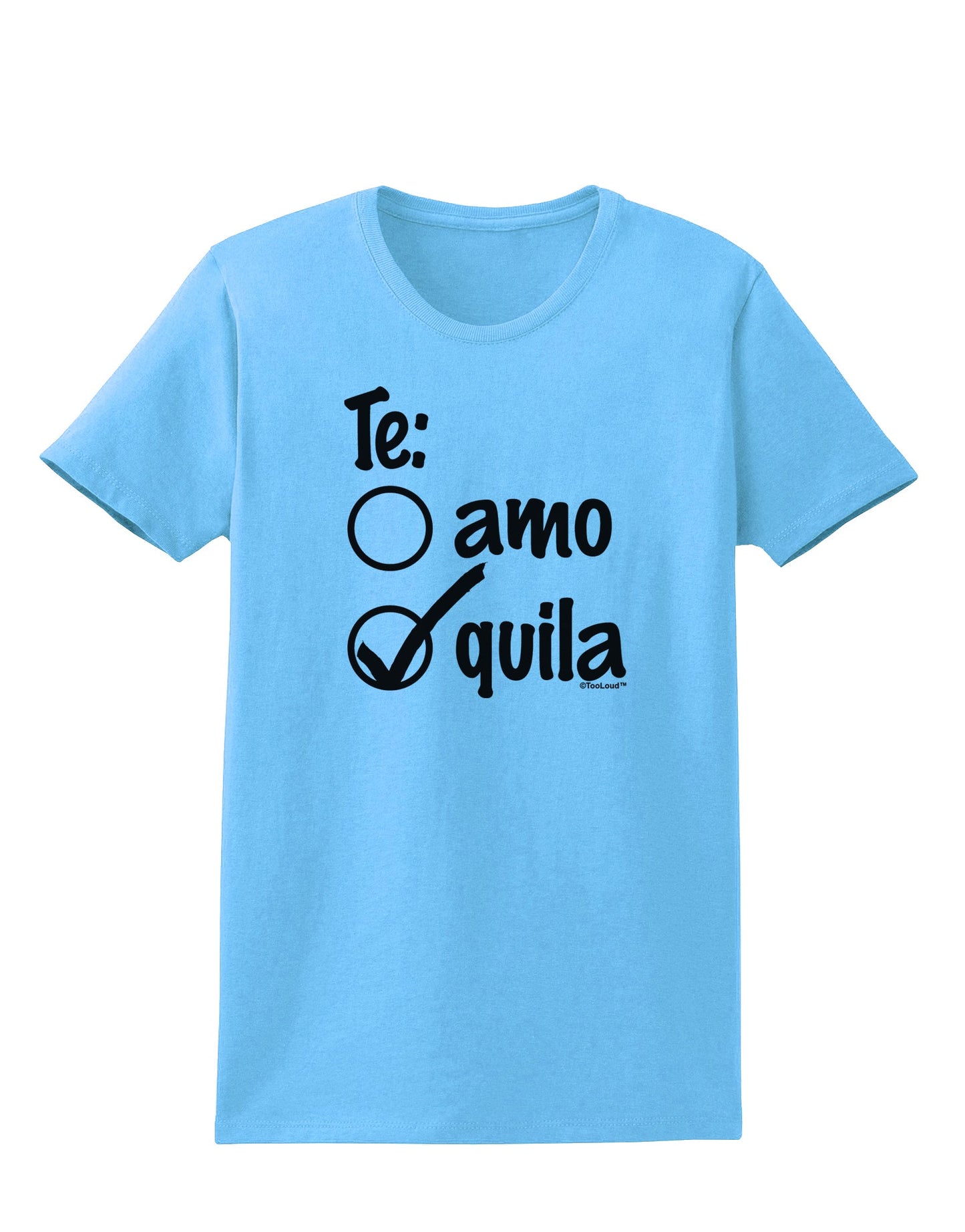 Tequila Checkmark Design Womens T-Shirt by TooLoud-Womens T-Shirt-TooLoud-Aquatic-Blue-X-Small-Davson Sales