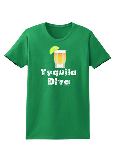 Tequila Diva - Cinco de Mayo Design Womens Dark T-Shirt by TooLoud-Womens T-Shirt-TooLoud-Kelly-Green-X-Small-Davson Sales