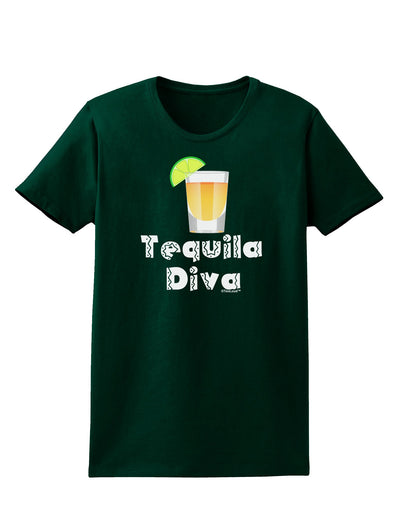 Tequila Diva - Cinco de Mayo Design Womens Dark T-Shirt by TooLoud-Womens T-Shirt-TooLoud-Forest-Green-Small-Davson Sales