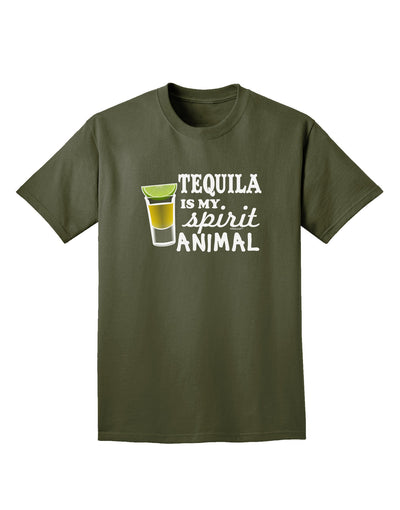 Tequila Is My Spirit Animal Adult Dark T-Shirt-Mens T-Shirt-TooLoud-Military-Green-Small-Davson Sales