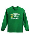 Tequila Is My Spirit Animal Adult Long Sleeve Dark T-Shirt-TooLoud-Kelly-Green-Small-Davson Sales