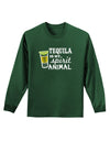 Tequila Is My Spirit Animal Adult Long Sleeve Dark T-Shirt-TooLoud-Dark-Green-Small-Davson Sales