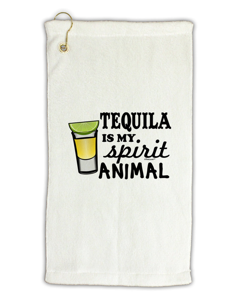 Tequila Is My Spirit Animal Micro Terry Gromet Golf Towel 16 x 25 inch-Golf Towel-TooLoud-White-Davson Sales