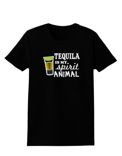 Tequila Is My Spirit Animal Womens Dark T-Shirt-TooLoud-Black-X-Small-Davson Sales