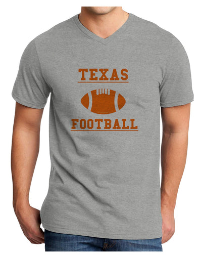 Texas Football Adult V-Neck T-shirt by TooLoud-Mens V-Neck T-Shirt-TooLoud-HeatherGray-Small-Davson Sales