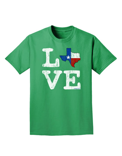 Texas Love Distressed Design Adult Dark T-Shirt by TooLoud-Mens T-Shirt-TooLoud-Kelly-Green-Small-Davson Sales