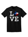 Texas Love Distressed Design Adult Dark T-Shirt by TooLoud-Mens T-Shirt-TooLoud-Black-Small-Davson Sales