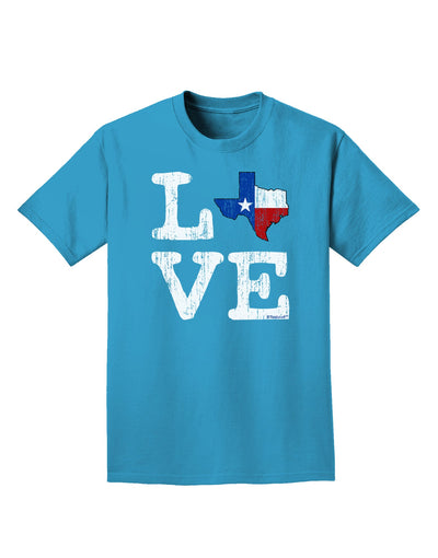 Texas Love Distressed Design Adult Dark T-Shirt by TooLoud-Mens T-Shirt-TooLoud-Turquoise-Small-Davson Sales