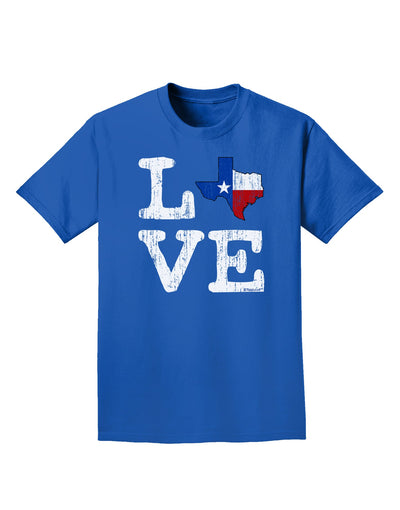 Texas Love Distressed Design Adult Dark T-Shirt by TooLoud-Mens T-Shirt-TooLoud-Royal-Blue-Small-Davson Sales