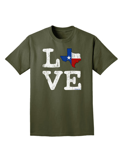 Texas Love Distressed Design Adult Dark T-Shirt by TooLoud-Mens T-Shirt-TooLoud-Military-Green-Small-Davson Sales