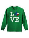 Texas Love Distressed Design Adult Long Sleeve Dark T-Shirt by TooLoud-TooLoud-Kelly-Green-Small-Davson Sales