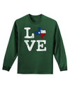 Texas Love Distressed Design Adult Long Sleeve Dark T-Shirt by TooLoud-TooLoud-Dark-Green-Small-Davson Sales