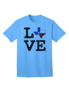 Texas Love Distressed Design Adult T-Shirt - A Captivating Expression of Texan Pride by TooLoud-Mens T-shirts-TooLoud-Aquatic-Blue-Small-Davson Sales