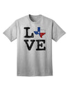 Texas Love Distressed Design Adult T-Shirt - A Captivating Expression of Texan Pride by TooLoud-Mens T-shirts-TooLoud-AshGray-Small-Davson Sales