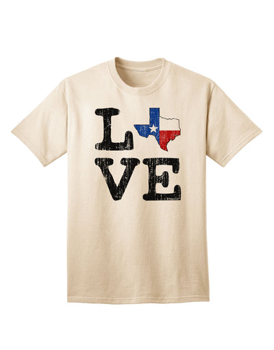 Texas Love Distressed Design Adult T-Shirt - A Captivating Expression of Texan Pride by TooLoud-Mens T-shirts-TooLoud-Natural-Small-Davson Sales