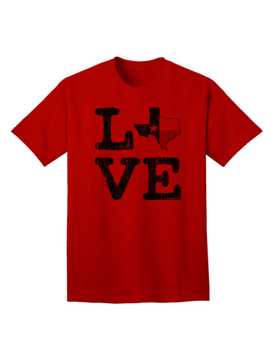 Texas Love Distressed Design Adult T-Shirt - A Captivating Expression of Texan Pride by TooLoud-Mens T-shirts-TooLoud-Red-Small-Davson Sales