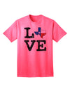 Texas Love Distressed Design Adult T-Shirt - A Captivating Expression of Texan Pride by TooLoud-Mens T-shirts-TooLoud-Neon-Pink-Small-Davson Sales