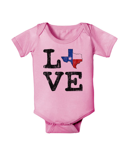 Texas Love Distressed Design Baby Romper Bodysuit by TooLoud-Baby Romper-TooLoud-Light-Pink-06-Months-Davson Sales