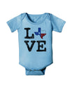 Texas Love Distressed Design Baby Romper Bodysuit by TooLoud-Baby Romper-TooLoud-Light-Blue-06-Months-Davson Sales