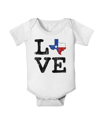 Texas Love Distressed Design Baby Romper Bodysuit by TooLoud-Baby Romper-TooLoud-White-06-Months-Davson Sales