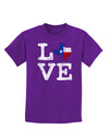 Texas Love Distressed Design Childrens Dark T-Shirt by TooLoud-Childrens T-Shirt-TooLoud-Purple-X-Small-Davson Sales