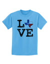 Texas Love Distressed Design Childrens T-Shirt by TooLoud-Childrens T-Shirt-TooLoud-Aquatic-Blue-X-Small-Davson Sales