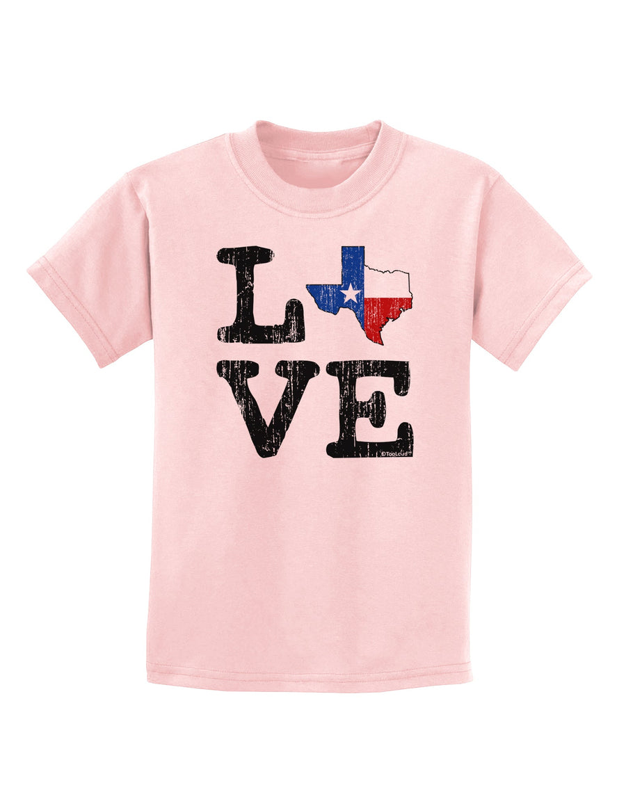 Texas Love Distressed Design Childrens T-Shirt by TooLoud-Childrens T-Shirt-TooLoud-White-X-Small-Davson Sales