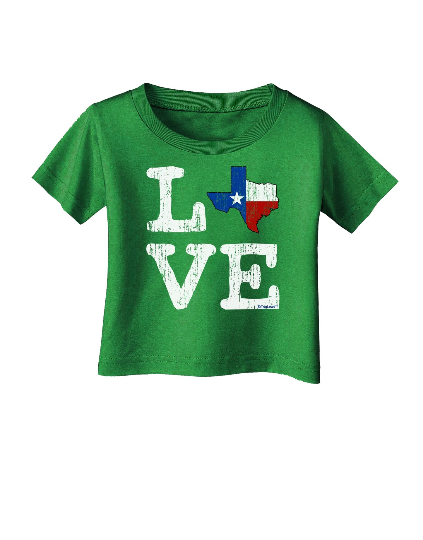 Texas Love Distressed Design Infant T-Shirt Dark by TooLoud-Infant T-Shirt-TooLoud-Clover-Green-06-Months-Davson Sales
