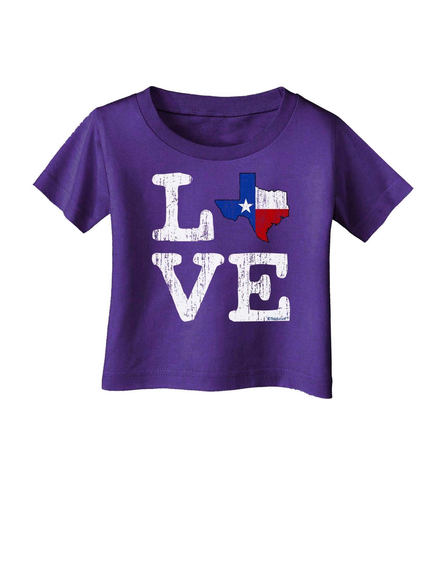 Texas Love Distressed Design Infant T-Shirt Dark by TooLoud-Infant T-Shirt-TooLoud-Purple-06-Months-Davson Sales