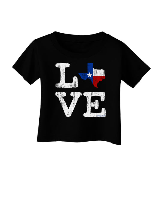 Texas Love Distressed Design Infant T-Shirt Dark by TooLoud-Infant T-Shirt-TooLoud-Black-06-Months-Davson Sales