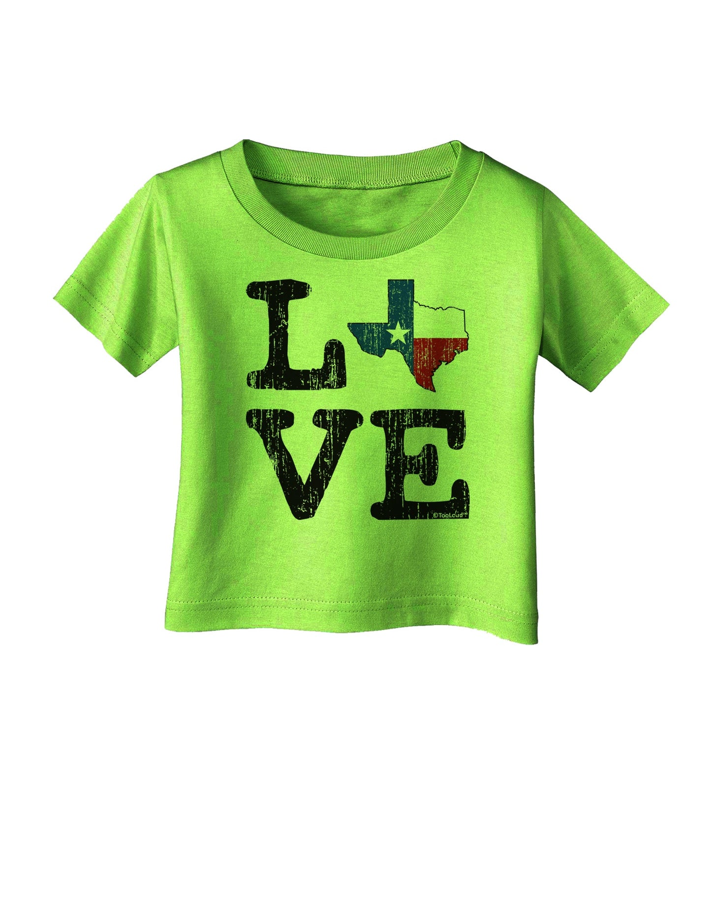 Texas Love Distressed Design Infant T-Shirt by TooLoud-Infant T-Shirt-TooLoud-Lime-Green-06-Months-Davson Sales