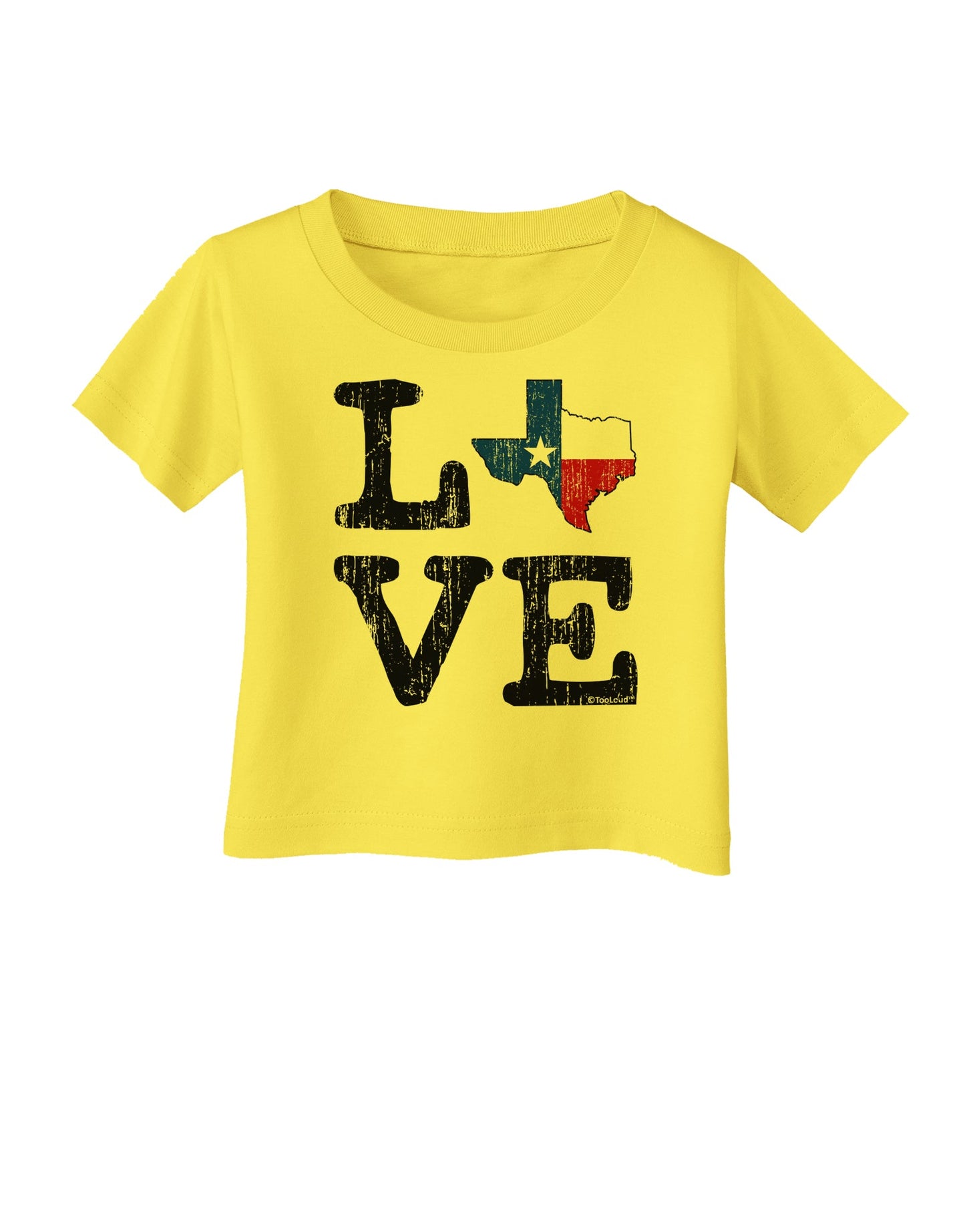 Texas Love Distressed Design Infant T-Shirt by TooLoud-Infant T-Shirt-TooLoud-Yellow-06-Months-Davson Sales