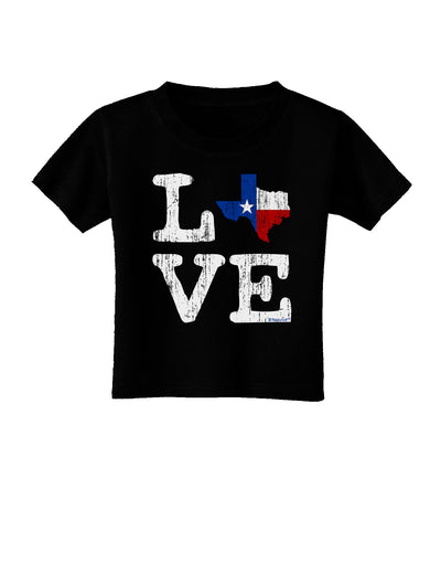 Texas Love Distressed Design Toddler T-Shirt Dark by TooLoud-Toddler T-Shirt-TooLoud-Black-2T-Davson Sales