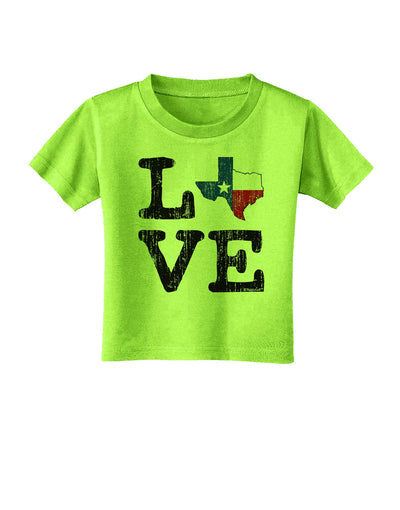 Texas Love Distressed Design Toddler T-Shirt by TooLoud-Toddler T-Shirt-TooLoud-Lime-Green-2T-Davson Sales