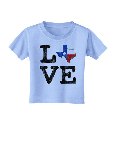 Texas Love Distressed Design Toddler T-Shirt by TooLoud-Toddler T-Shirt-TooLoud-Aquatic-Blue-2T-Davson Sales