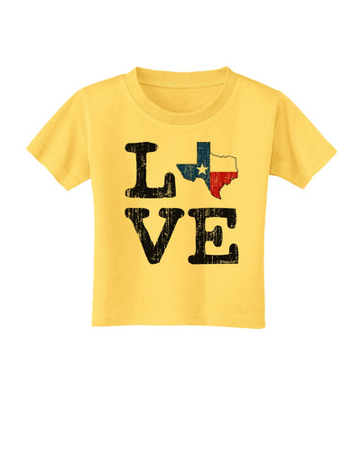 Texas Love Distressed Design Toddler T-Shirt by TooLoud-Toddler T-Shirt-TooLoud-Yellow-2T-Davson Sales