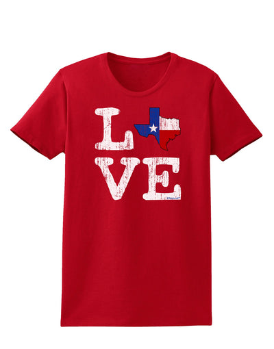 Texas Love Distressed Design Womens Dark T-Shirt by TooLoud-Womens T-Shirt-TooLoud-Red-X-Small-Davson Sales