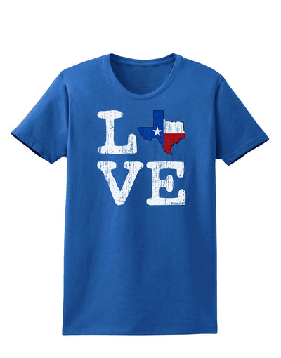 Texas Love Distressed Design Womens Dark T-Shirt by TooLoud-Womens T-Shirt-TooLoud-Royal-Blue-X-Small-Davson Sales