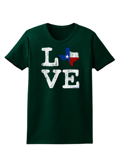 Texas Love Distressed Design Womens Dark T-Shirt by TooLoud-Womens T-Shirt-TooLoud-Forest-Green-Small-Davson Sales