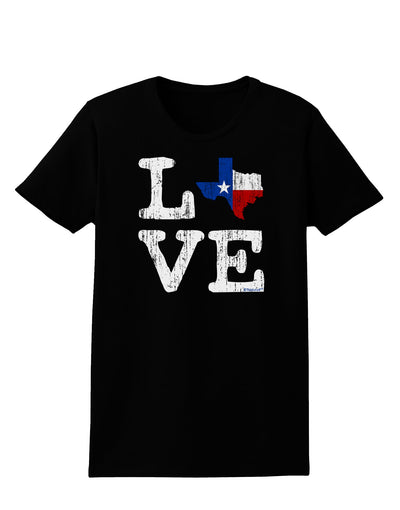 Texas Love Distressed Design Womens Dark T-Shirt by TooLoud-Womens T-Shirt-TooLoud-Black-X-Small-Davson Sales