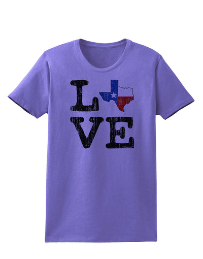 Texas Love Distressed Design Womens T-Shirt by TooLoud-Womens T-Shirt-TooLoud-Violet-X-Small-Davson Sales