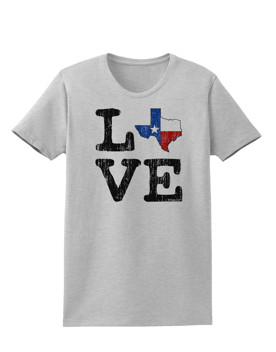 Texas Love Distressed Design Womens T-Shirt by TooLoud-Womens T-Shirt-TooLoud-White-X-Small-Davson Sales